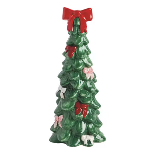 MUD PIE LARGE BOW CHRISTMAS TREE SITTER