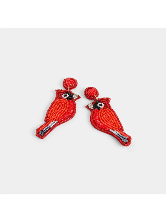 COCO + CARMEN Cardinal Beaded Earring - Christmas