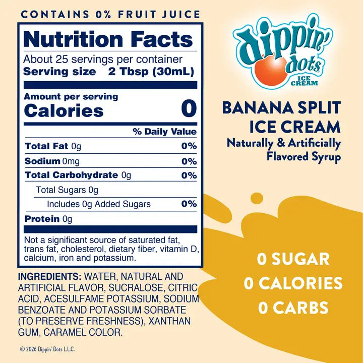 Jordan's Skinny Mixes Dippin' Dots® Banana Split Ice Cream Syrup