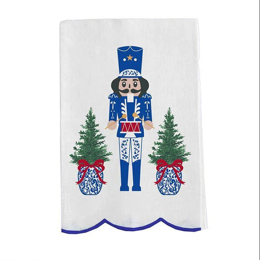 MARY SQUARE TEA TOWEL - EMBROIDERED MERRY MARCHERS