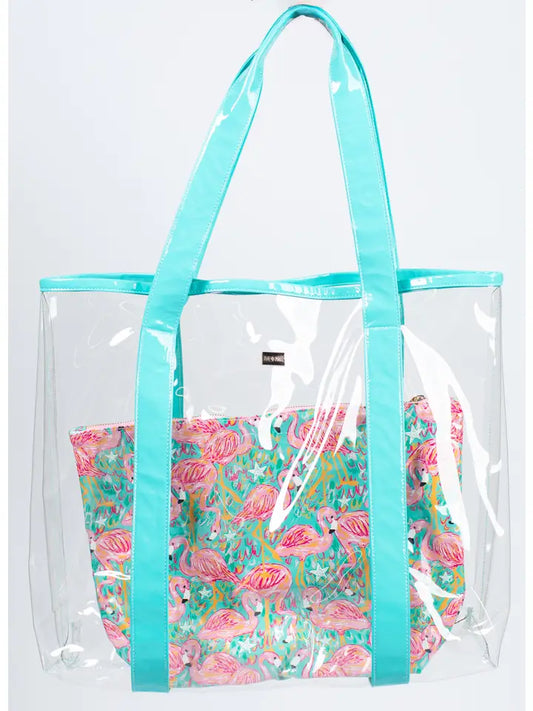 Jane Marie Tropical Passion Clear Tote with Insert