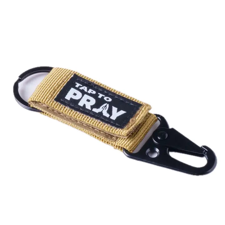 Tap To Pray® Tactical Carabiner Keychain-Tan
