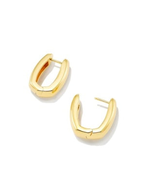KENDRA SCOTT ELLEN WIDE HUGGIE EARRINGS 18K GOLD VERMEIL