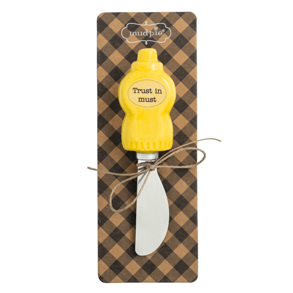 MUD PIE MUSTARD CERAMIC SPREADER
