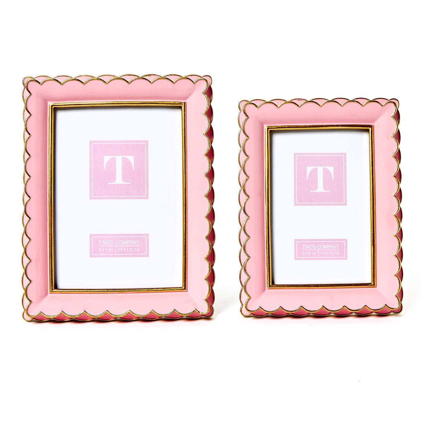 TWO'S COMPANY SCALLOPED PICTURE FRAMES
