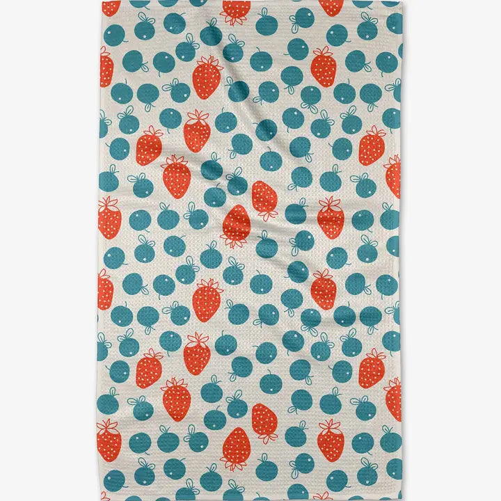 Geometry Star Spangled Berry Tea Towel