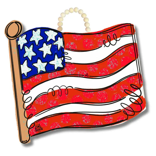DK Designs U.S. American Flag Door Hanger