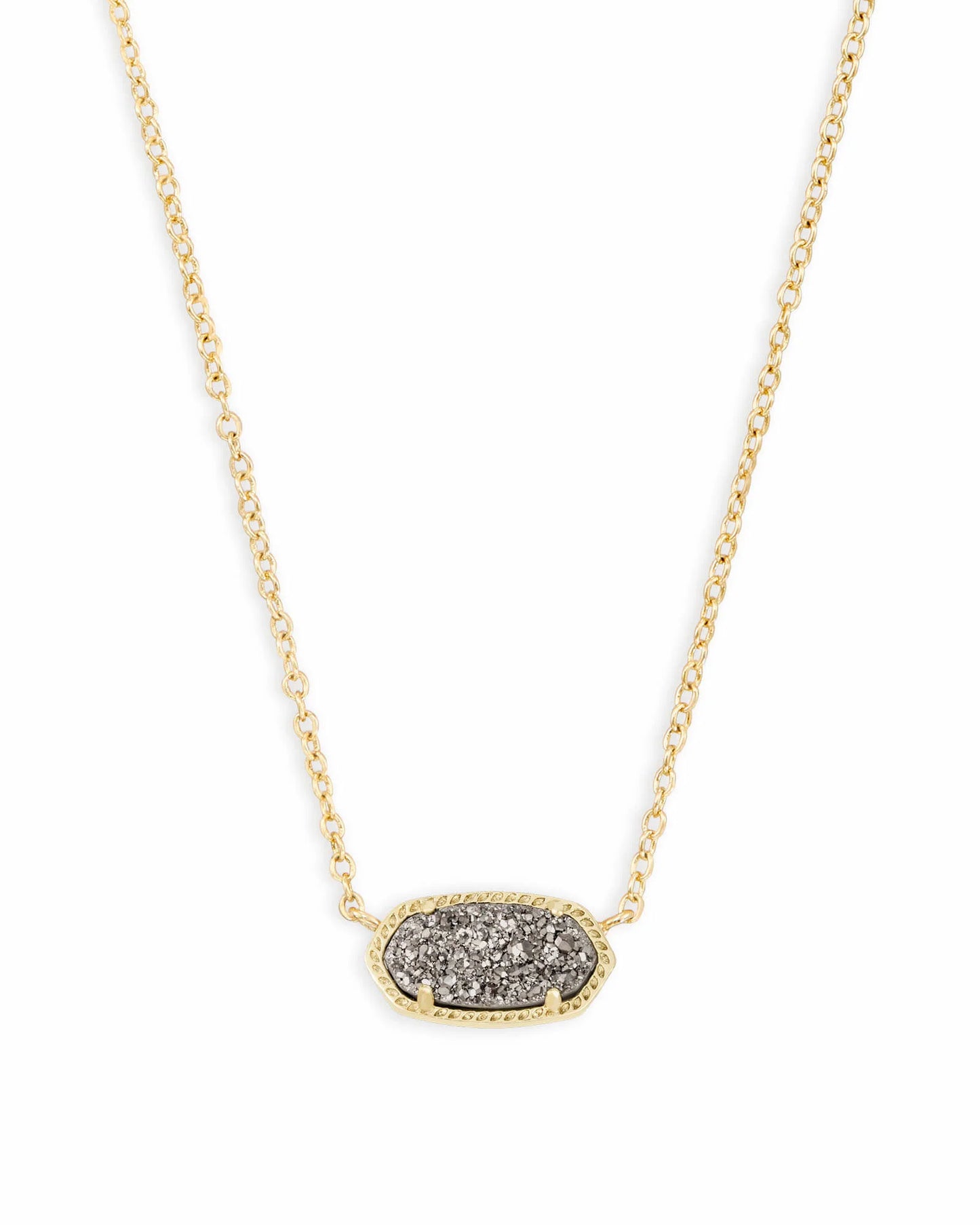 Kendra Scott Elisa Gold Pendant Necklace in Platinum Drusy