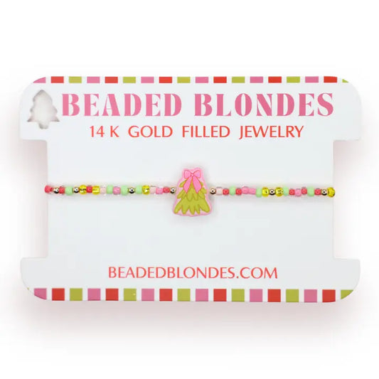 Beaded Blondes Christmas Tree Bracelet On Color