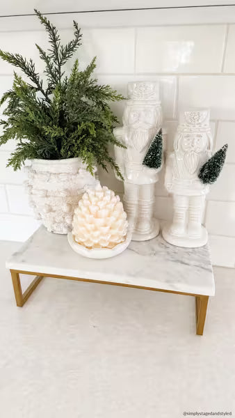 MUD PIE SMALL WHITE CERAMIC NUTCRACKER