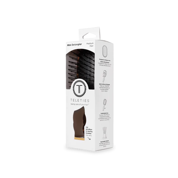 Teleties Mini Detangler Hair Brush for Medium Hair - Tortoise