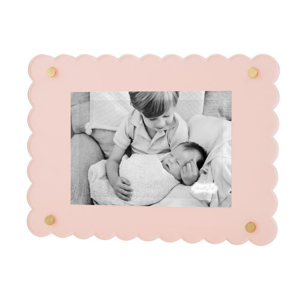 MUD PIE SCALLOPED ACRYLIC FRAME PINK