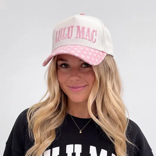 Lulu Mac- Light Pink/White Dot Cap
