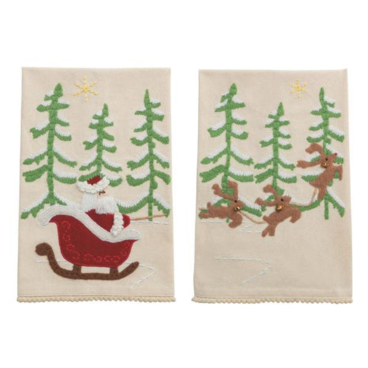 MUD PIE SANTA APPLIQUE TOWEL