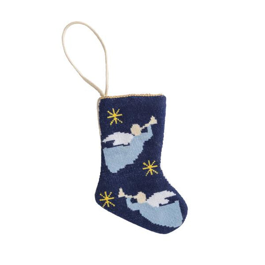 MUD PIE ANGEL NEEDLEPOINT STOCKING