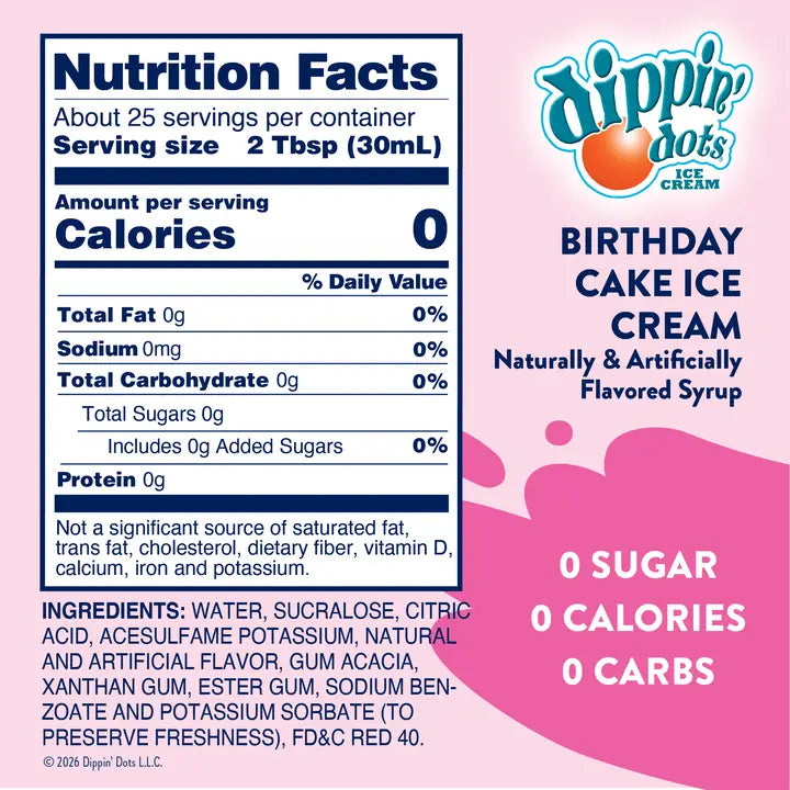 Jordan's Skinny Syrup Dippin' Dots® Birthday Cake Ice Cream Syrup
