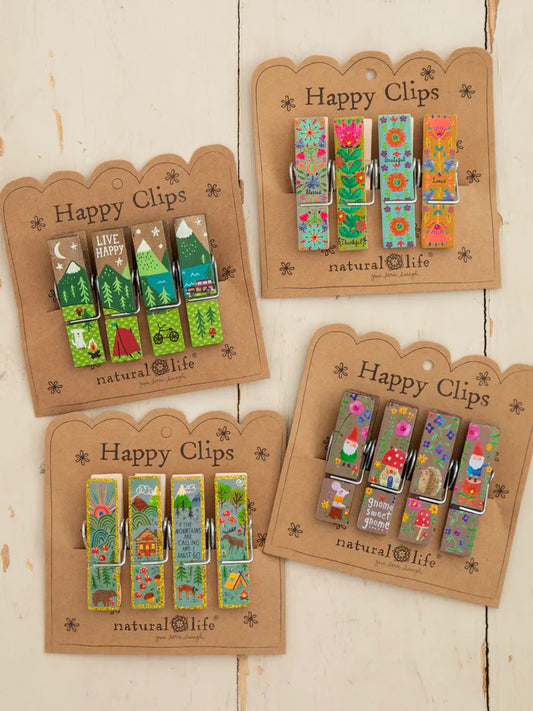 Natural Life Bag Clips, Set of 4 - Thankful Blessed