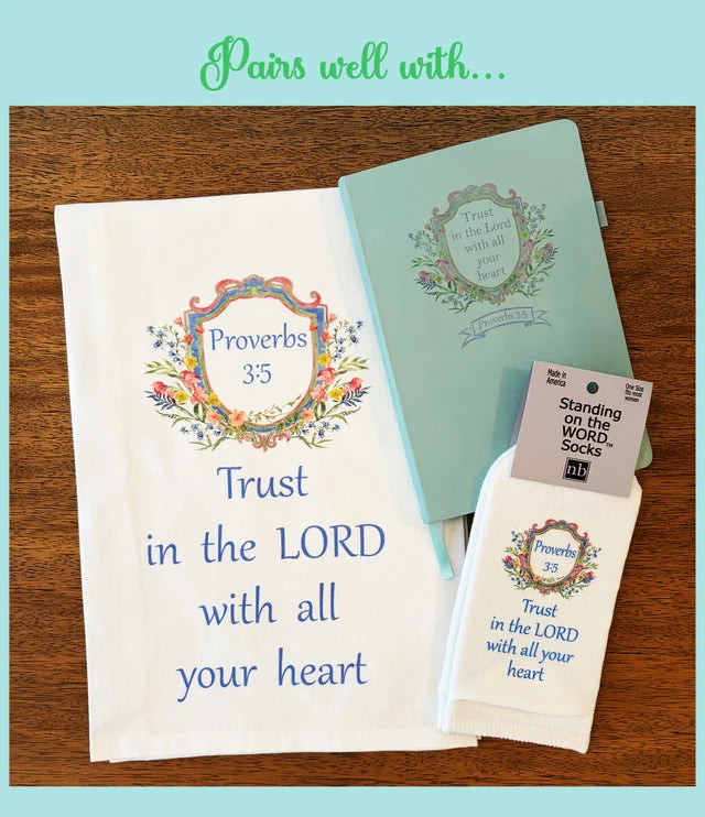 Standing on the WORD Mint Journal Floral Crest with Verse: Proverbs 3:5 Trust in the Lord