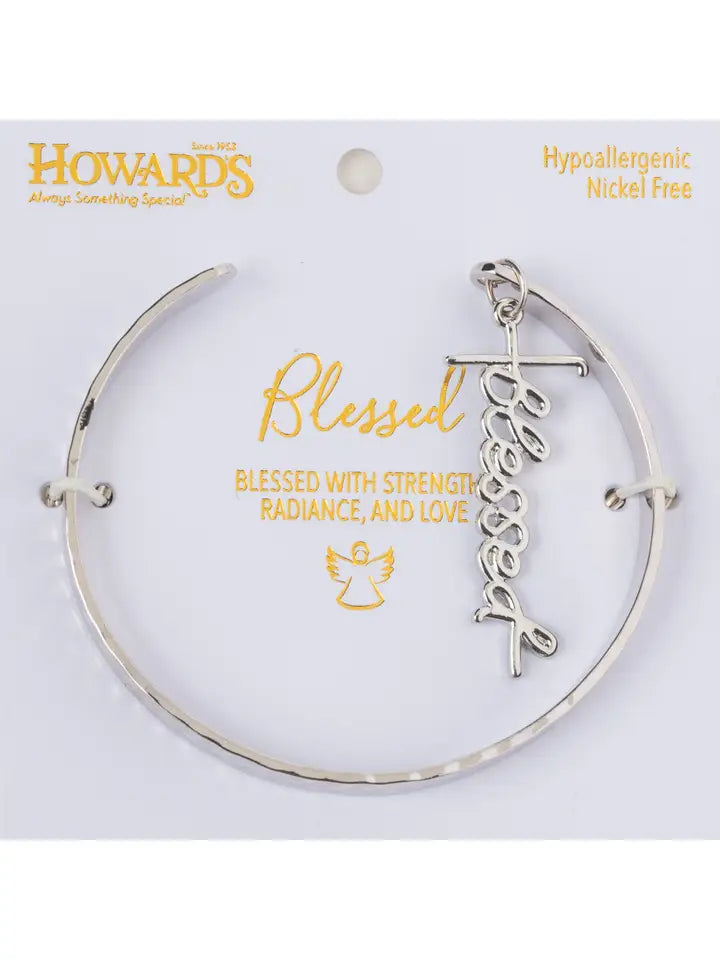 Howards Inc Inspirational Nina Blessed Charm Cuff Bracelet