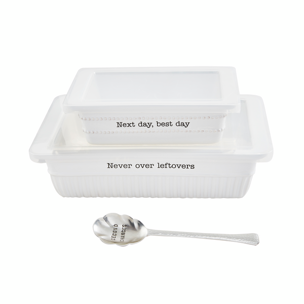 MUD PIE LEFTOVERS DISH & LID SET