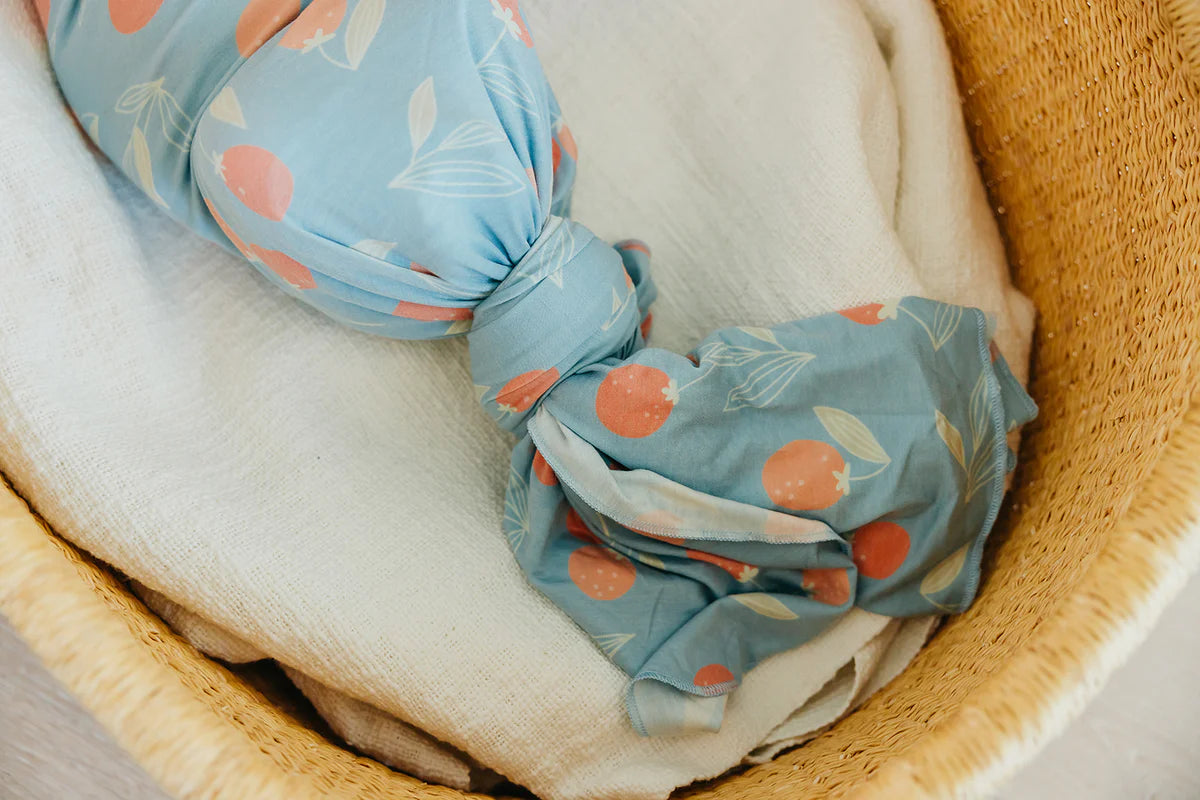 Copper Pearl Clementine Knit Swaddle Blanket