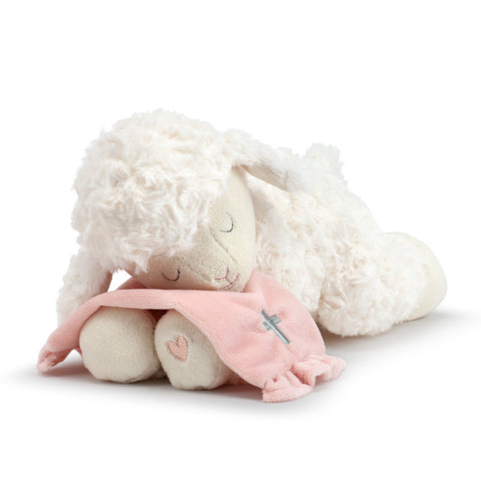 Demdaco Pink Goodnight Prayer Mechanical Lamb