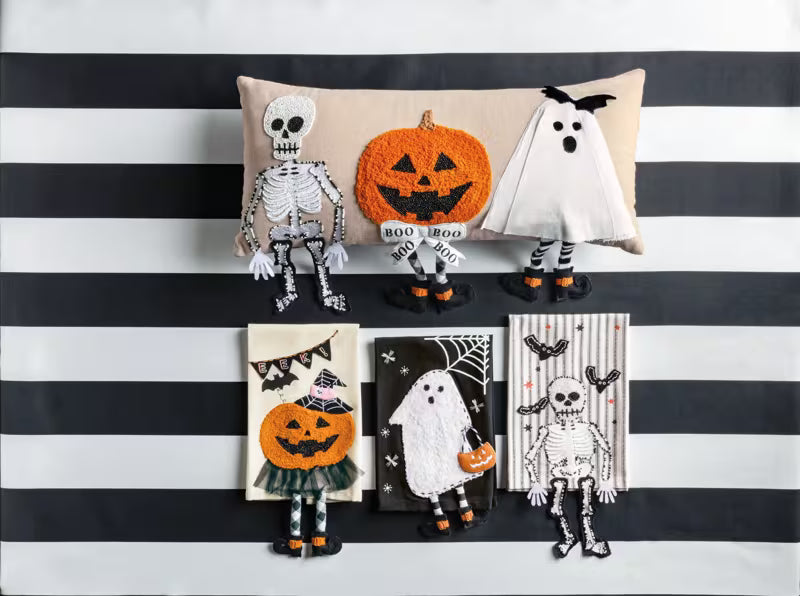 MUD PIE SKELETON DANGLE LEG TOWEL