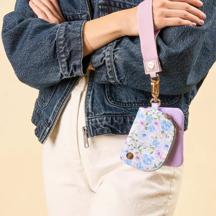 The Darling Effect Dynamic Duo Pouch Wristlet-Secret Garden Blue