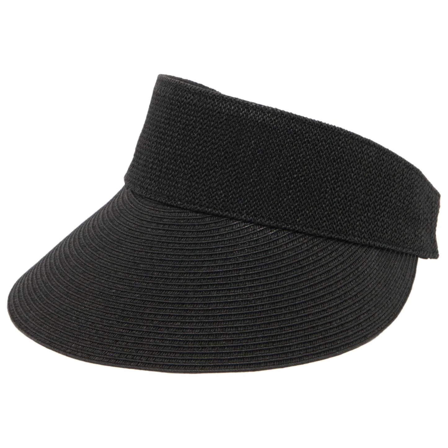 San Diego Hat Monte - Visor with Crochet Crown Panel-Black