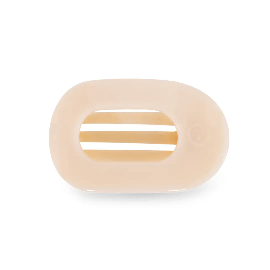 Teleties Almond Beige Small Flat Round Clip