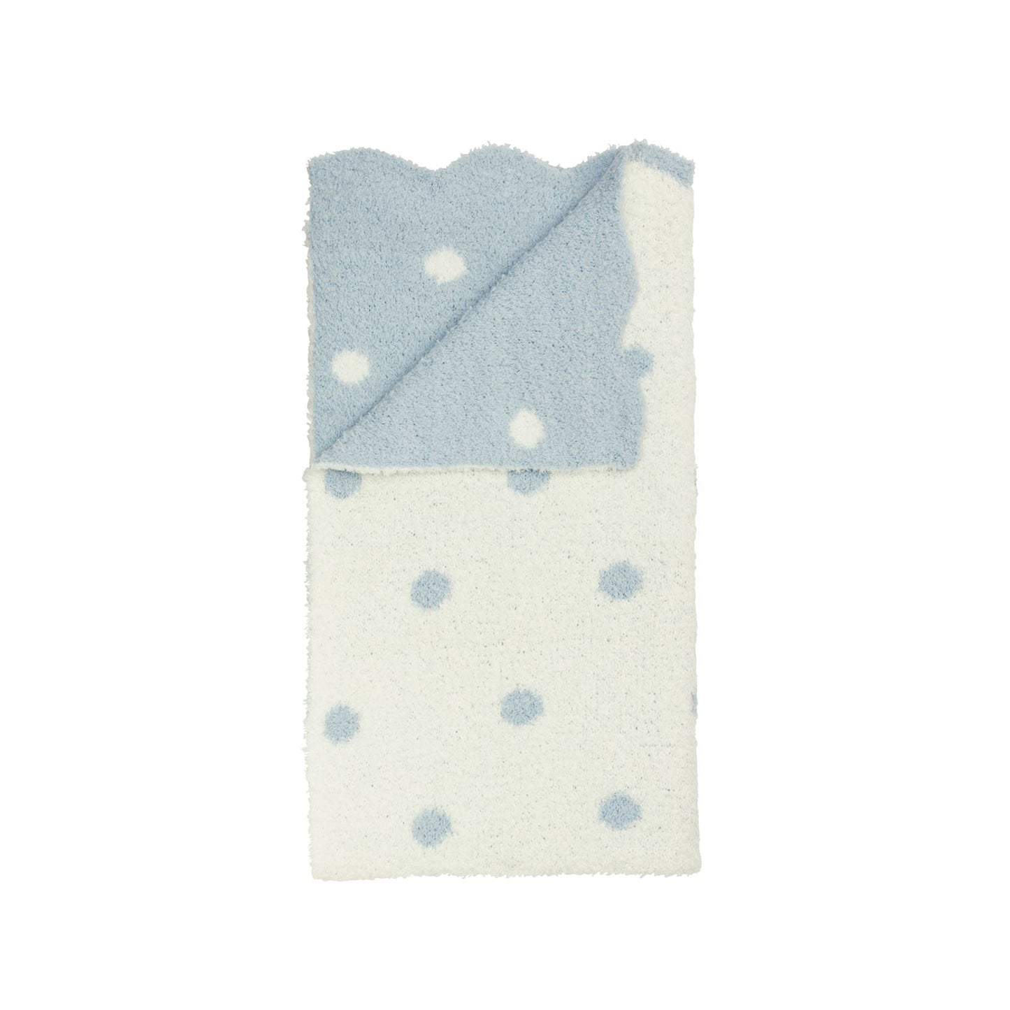 MUD PIE BLUE DOT CHENILLE BLANKET