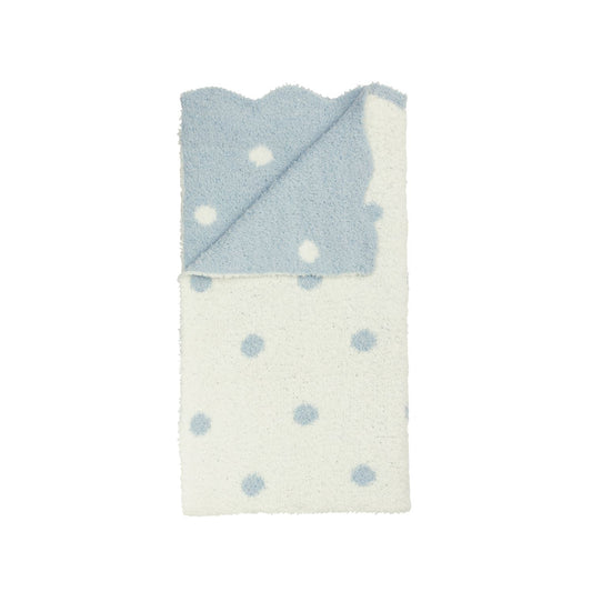 MUD PIE BLUE DOT CHENILLE BLANKET