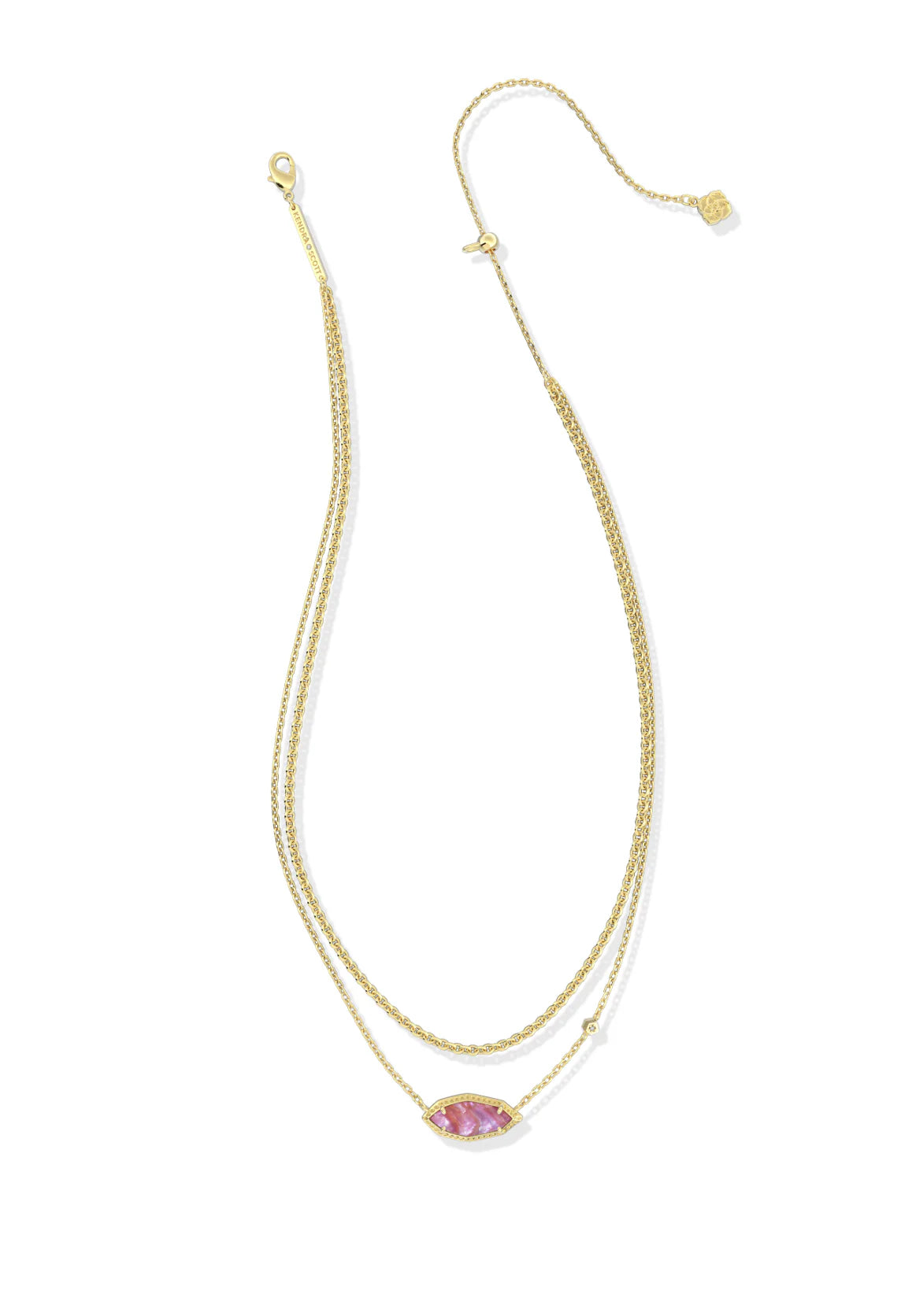 KENDRA SCOTT OPHELIA MULTI STRAND NECKLACE GOLD LIGHT MAUVE ILLUSION