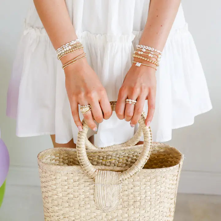 Beaded Blondes Coastal Pearl Bracelet in Gold