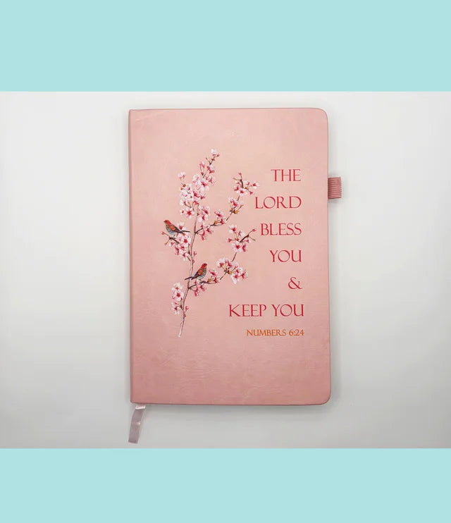 Standing on the WORD Journal Cherry Blossoms with Verse: Numbers 6:24 Lord bless you