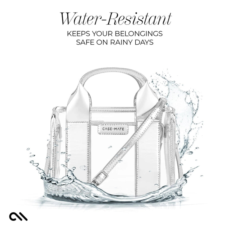Case-Mate Clear Stadium Bag-Silver Chrome