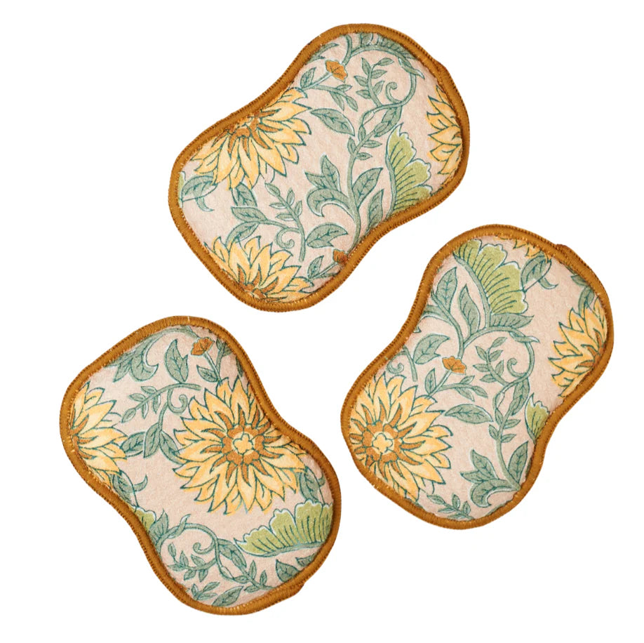 Once Again Home Co.  RE:USABLE SPONGES (SET OF 3) - FRENCH HARVEST GOLD