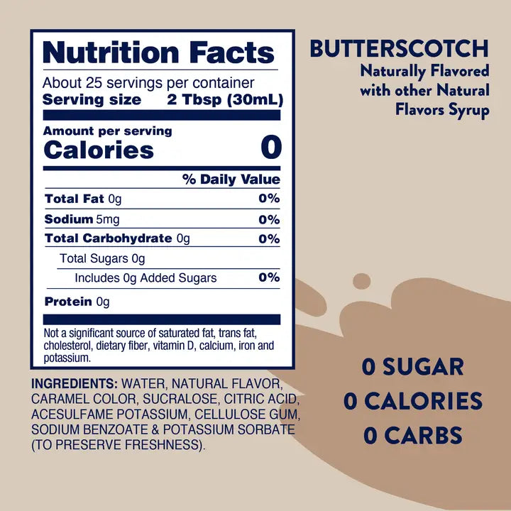 Jordan's Skinny Mixes Sugar Free Butterscotch Syrup - 750ml