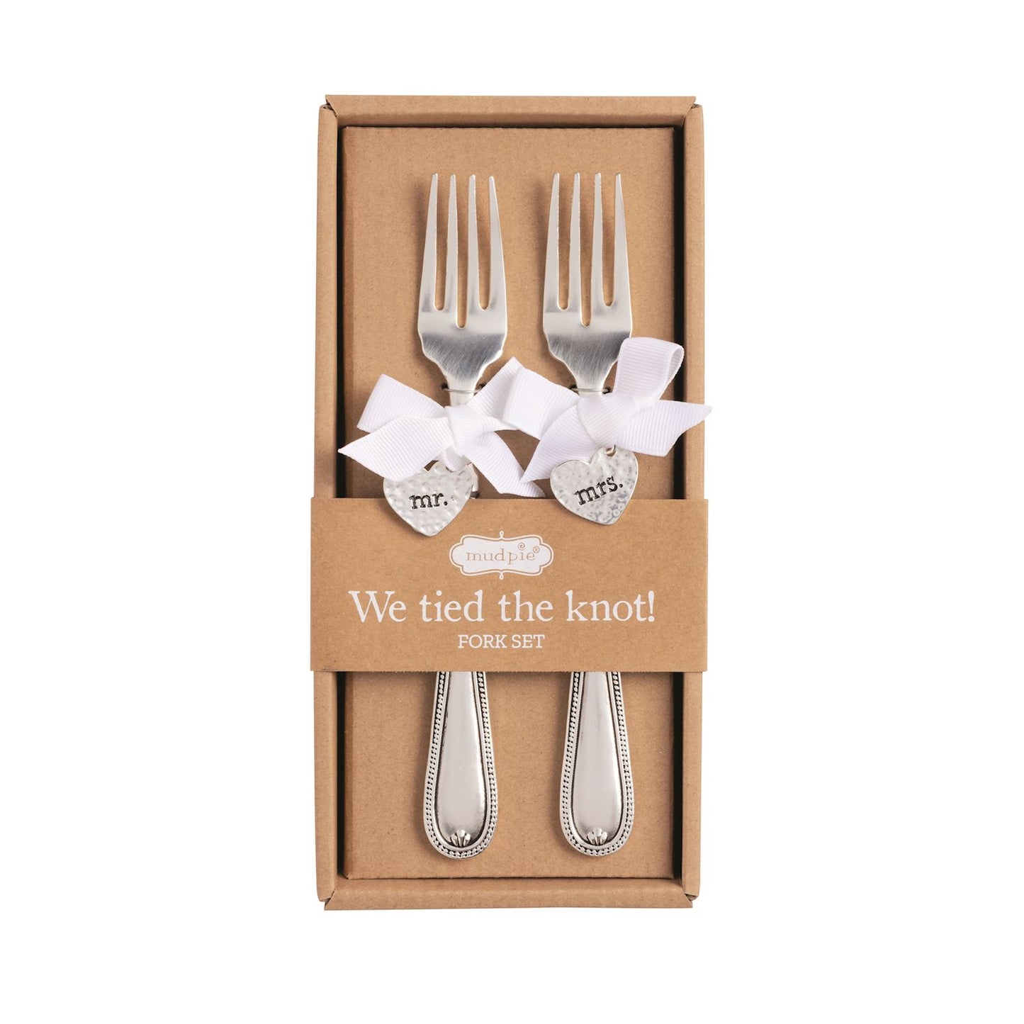MUD PIE MR. & MRS. CHARM FORK SET