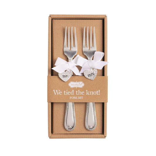 MUD PIE MR. & MRS. CHARM FORK SET