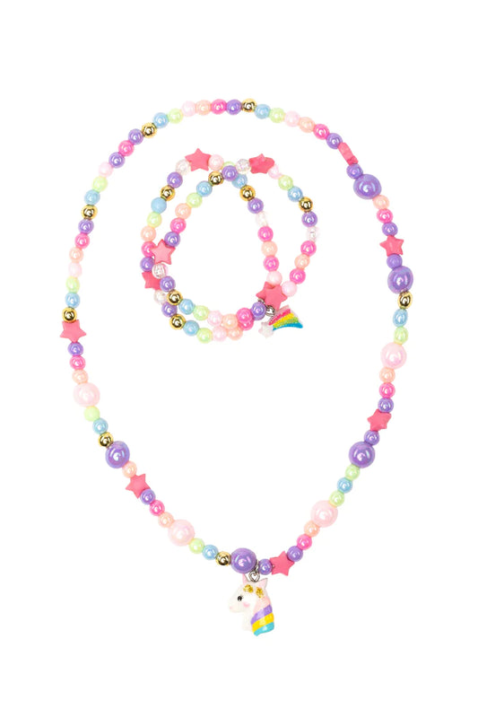 Great Pretenders Cheerful Starry Unicorn Necklace Bracelet Set