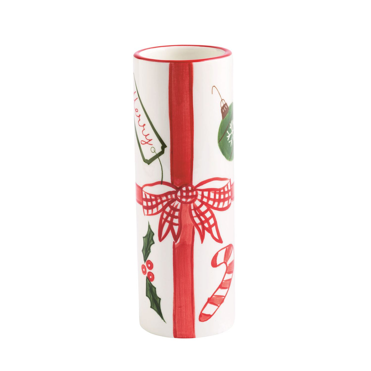 MUD PIE BOW PAINTED STEM VASE