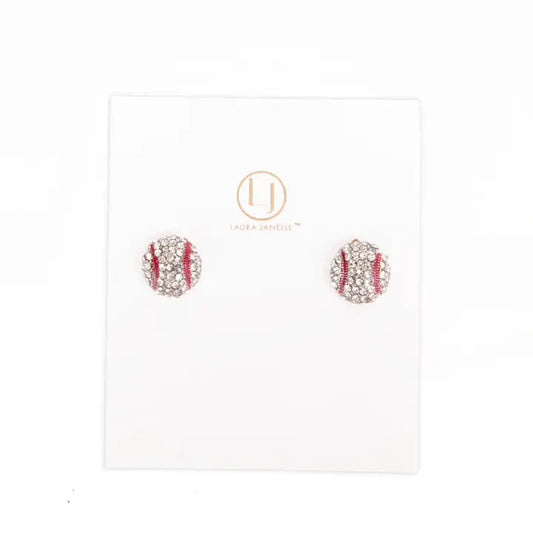 Laura Janelle Baseball Stud Earrings