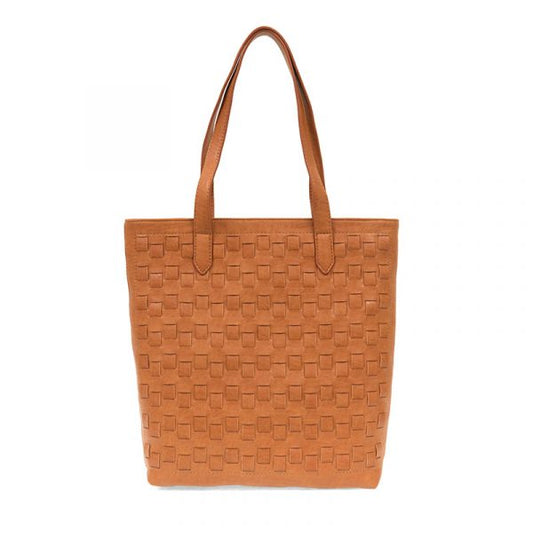 Joy Susan Willa Woven North/South Tote-Cognac