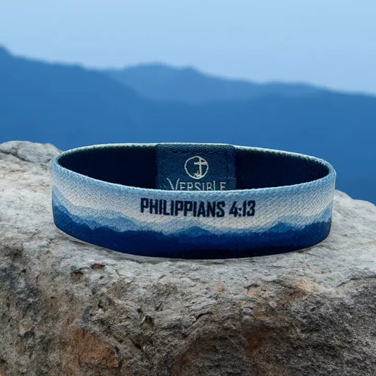 Versible Mountain Horizon / Philippians 4:13 Wristband