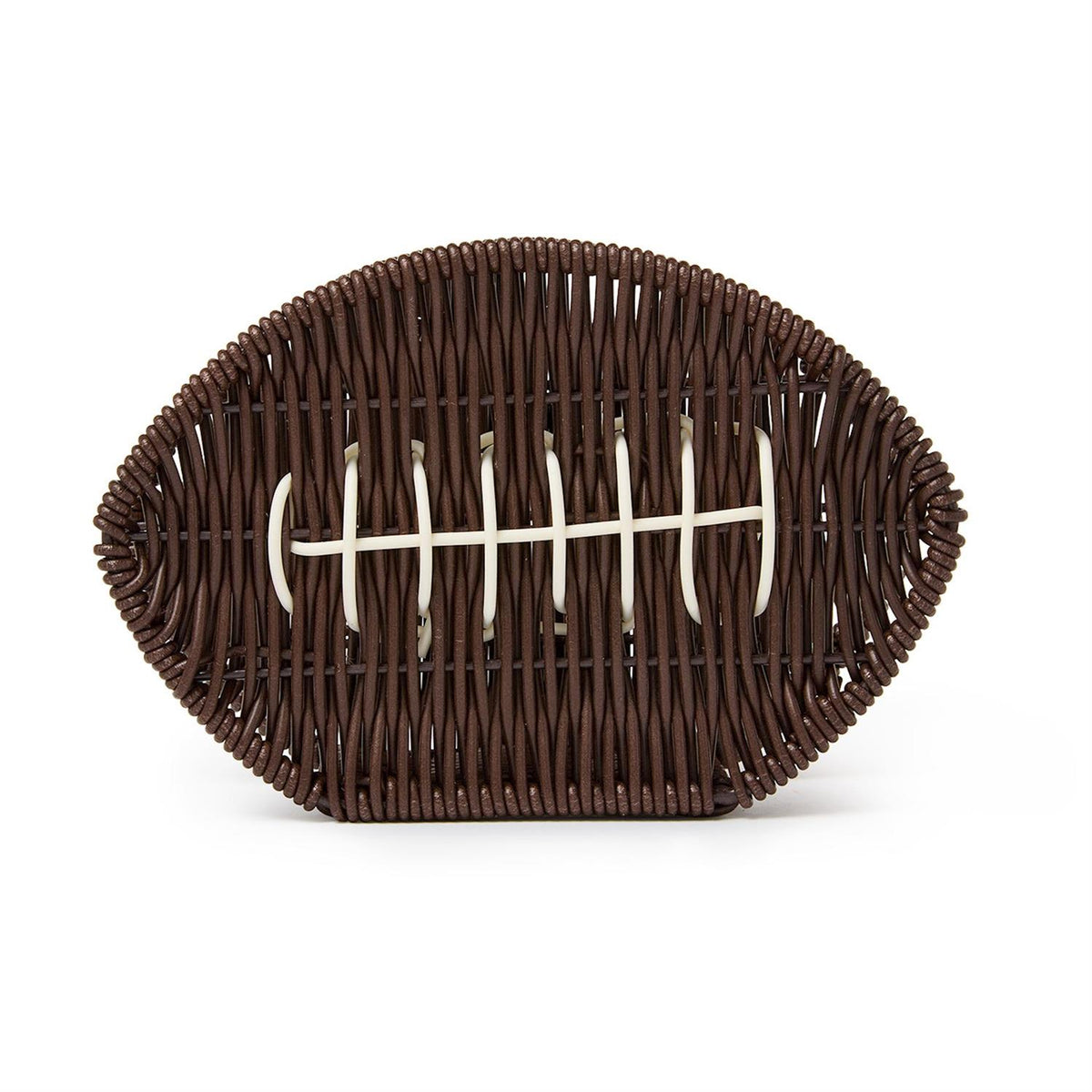 Two's Company Game Day Football Napkin Holder - Faux Wicker