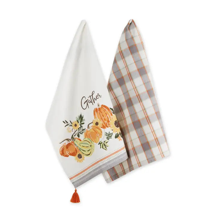 Design Imports Gather Fall Squash Dishtowel Set of 2