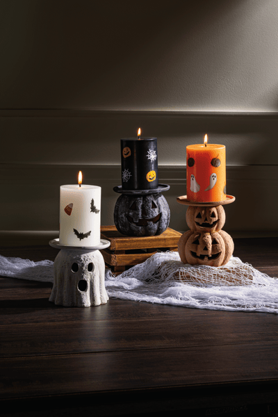 MUD PIE TERRA GHOST PILLAR HOLDER