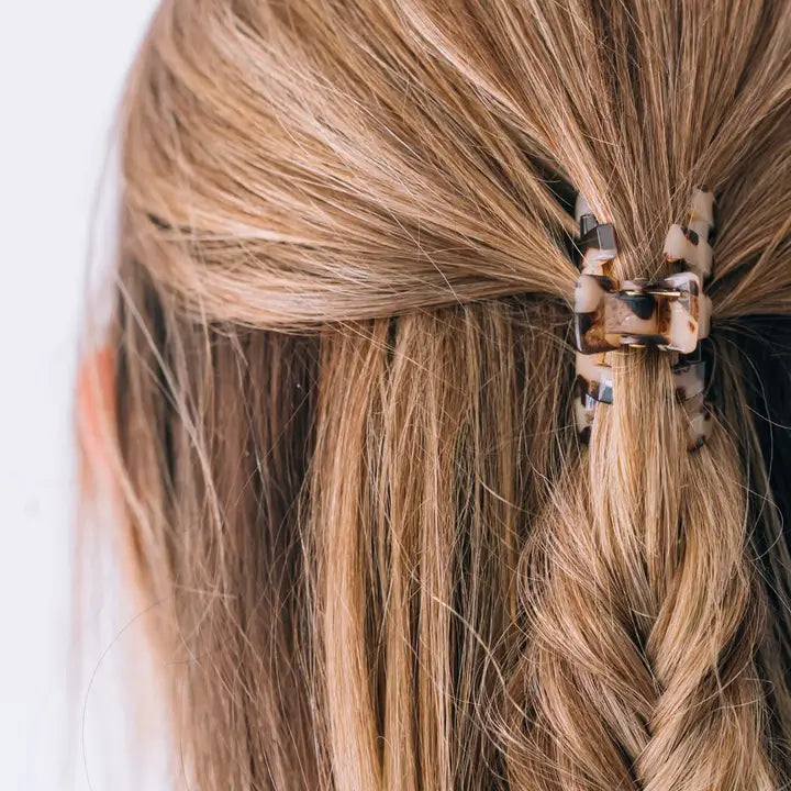 Teleties Classic Hair Clip | Tiny | Blonde Tortoise
