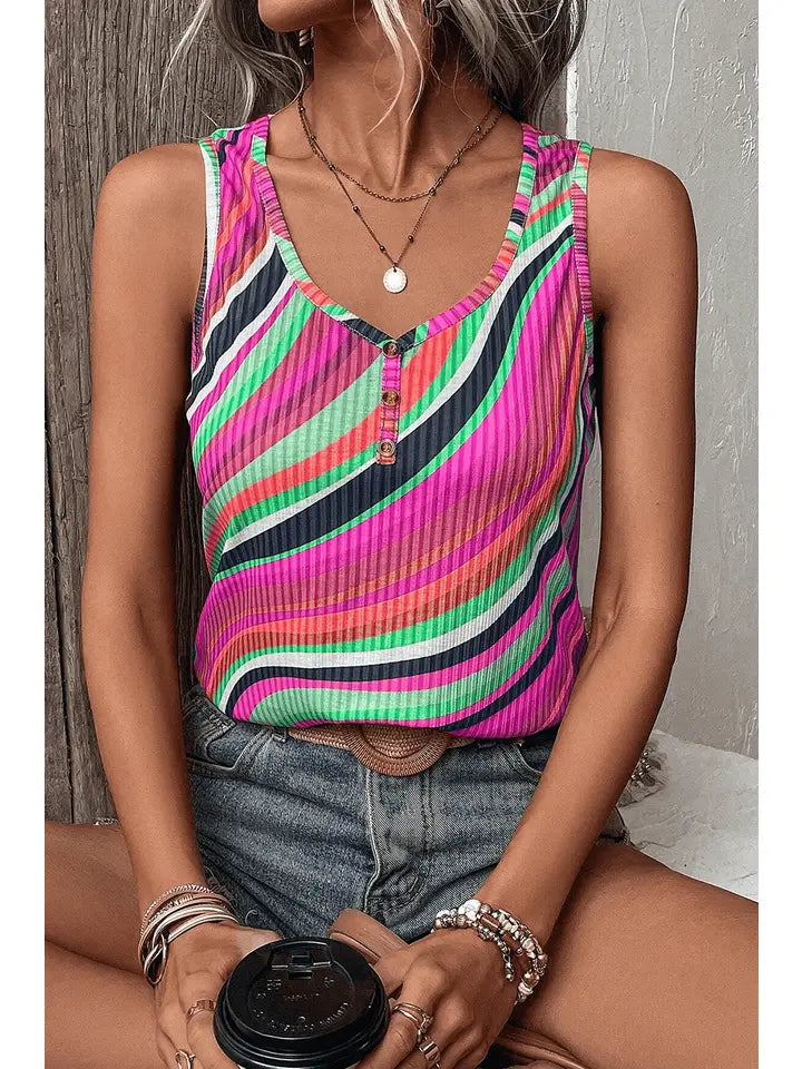 Liam & Company Tenzin Striped Tank Top